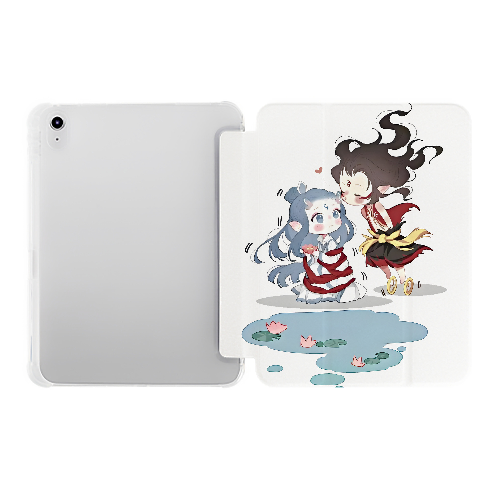 （画像用） Ne Zha 2 ナタ 魔童の大暴れ IPad ケース ペン収納付き 三つ折りスタンド PUレザー×シリコン 対応機種9.5/10.5/10.9インチ